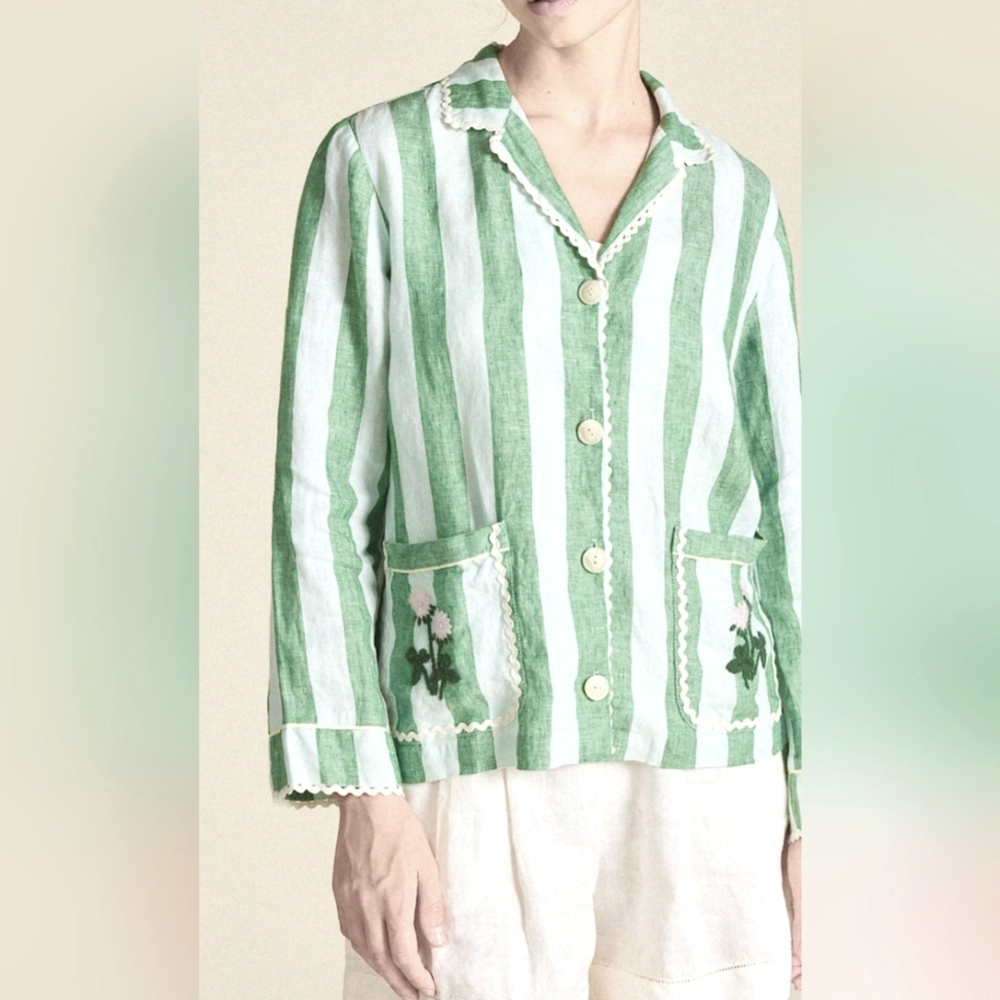 Like NEW Trovata Dylan 100% Linen Handmade Shirt Jacket - Retails for $408